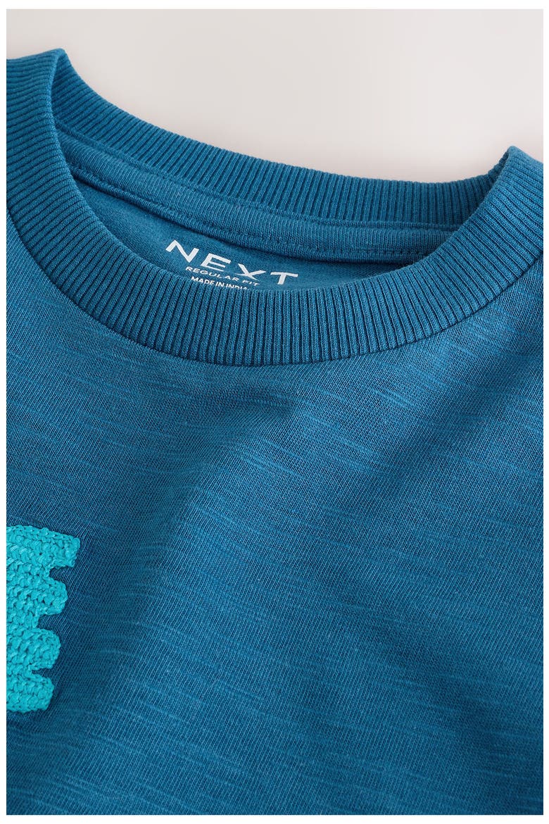 Kids' Long Sleeve Digger Appliqué Cotton T-Shirt, Alternate, color, BLUE