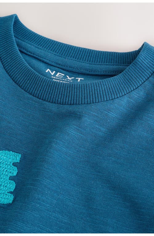 Next Kids' Long Sleeve Digger Appliqué Cotton T-shirt In Blue