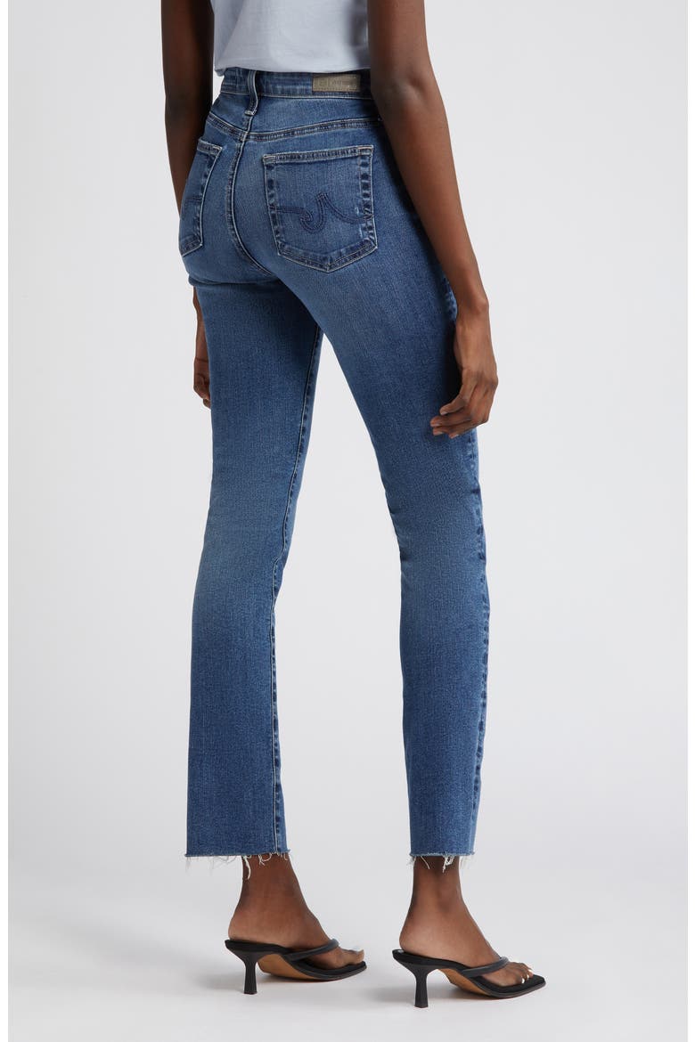 Mari Raw Hem High Waist Slim Straight Leg Jeans, Alternate, color, 13 YEARS DISCLOSURE