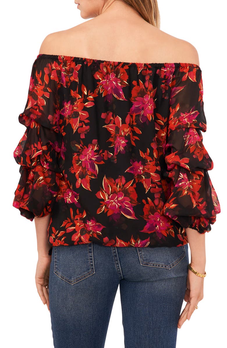 Vince Camuto Balloon Sleeve Off the Shoulder Top, Alternate, color, 