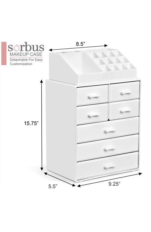 Sorbus 7-drawer Makeup Organizer Case In White