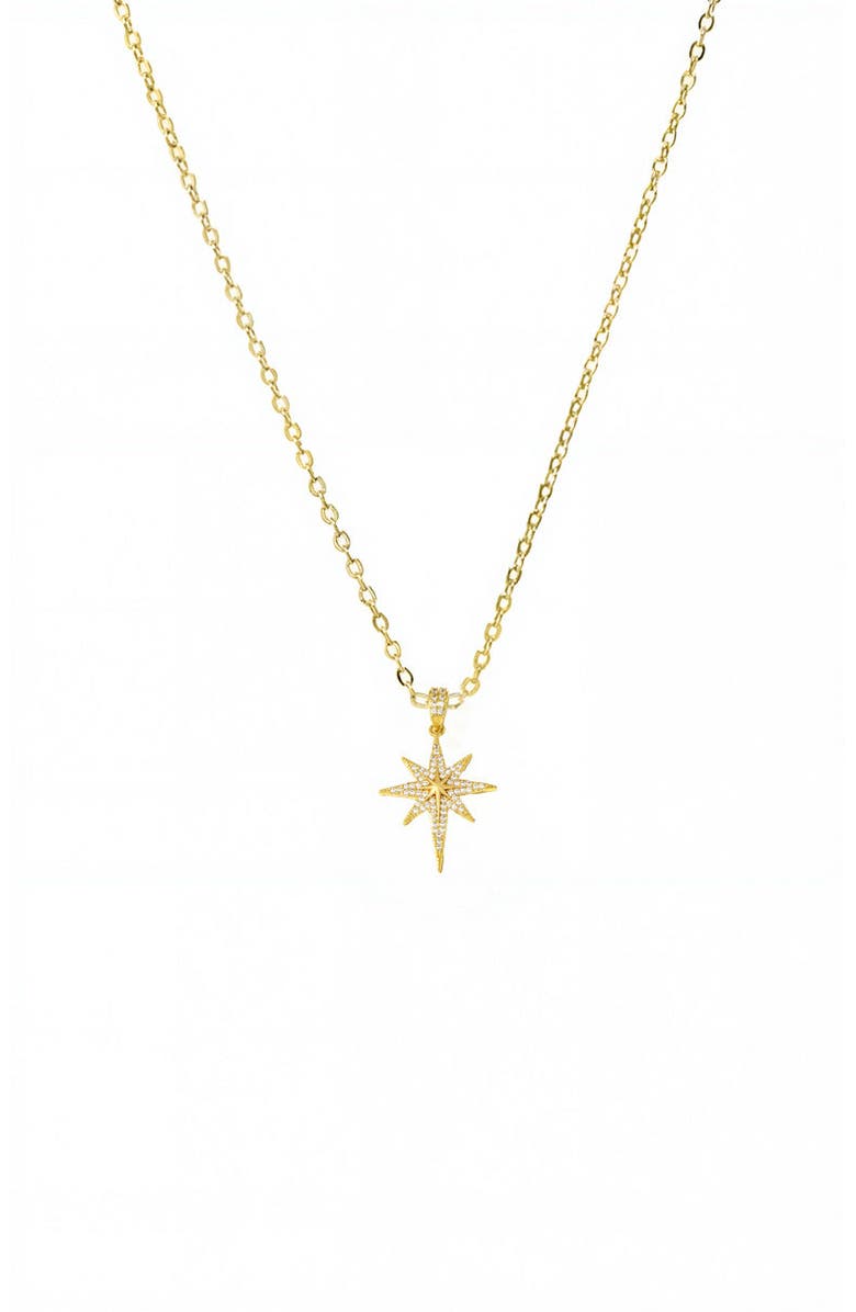 BY ADINA EDEN Pave Elongated Starburst Pendant Necklace, Main, color, Gold