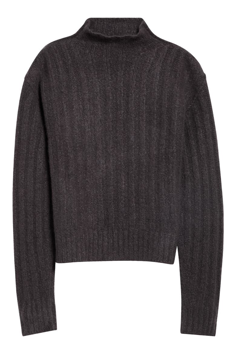 Cashmere & Silk Rib Funnel Neck Sweater, Main, color, DARK DUST