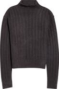 Rick Owens Cashmere & Silk Rib Funnel Neck Sweater