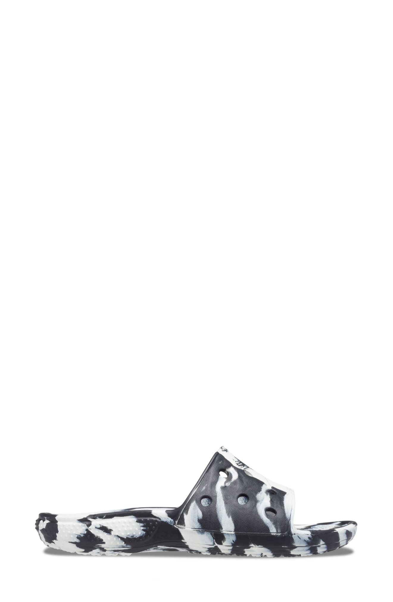 CROCS Classic Marbled Slide Sandal, Alternate, color, White/ Black