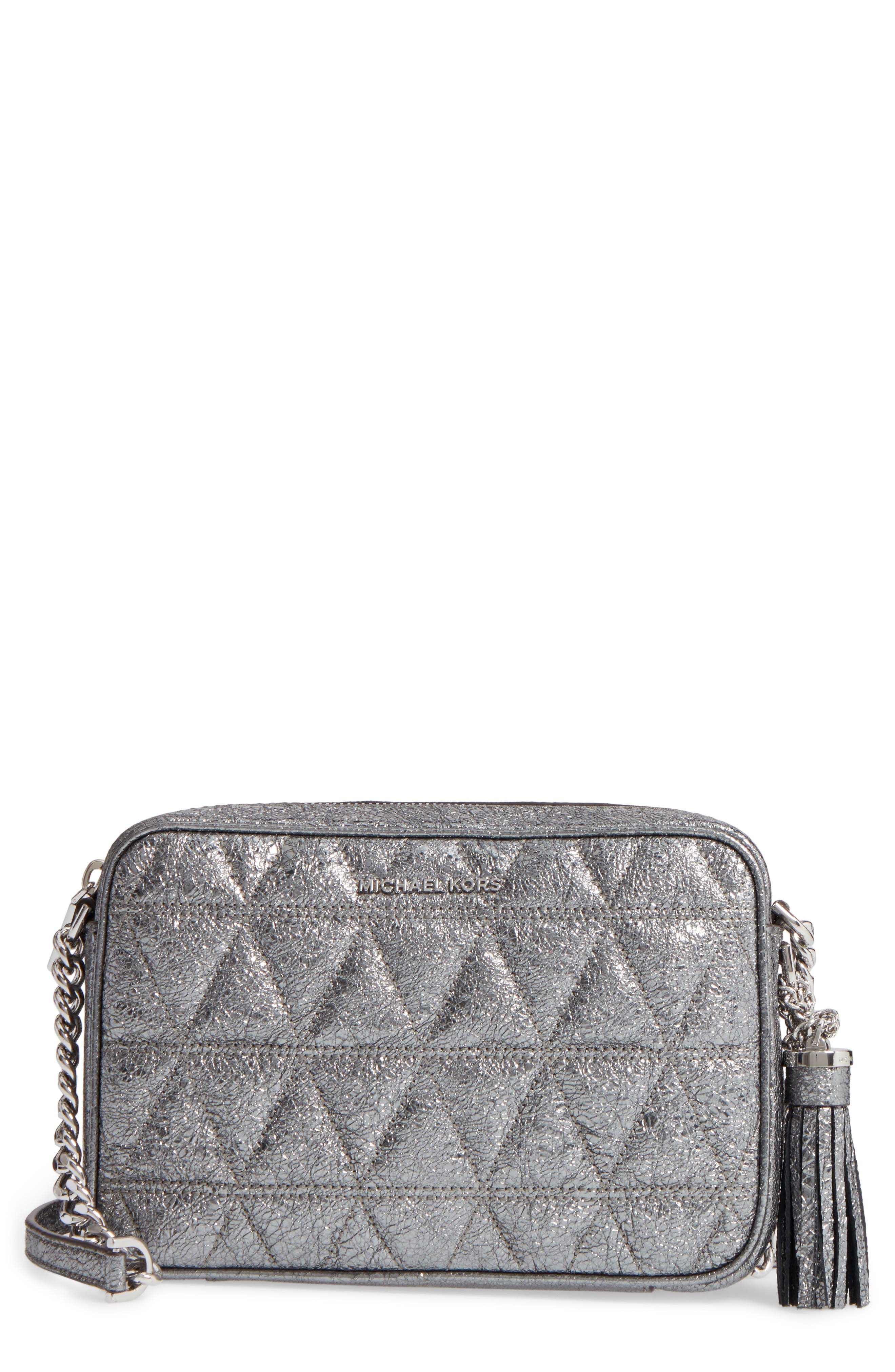 MICHAEL Michael Kors Medium Ginny Leather Camera Bag, Main, color, 