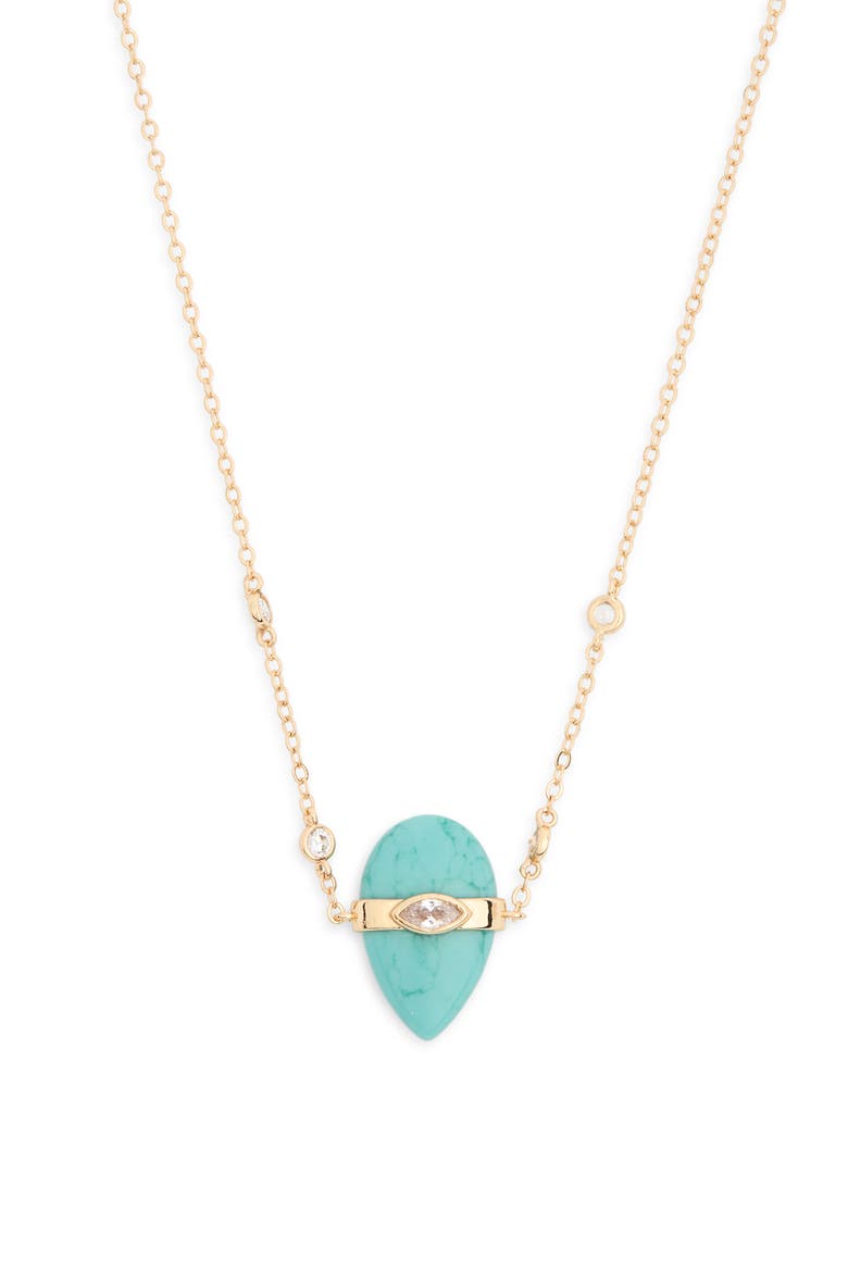 Turquoise & Cubic Zirconia Solstice Necklace, Main, color, TURQUOISE