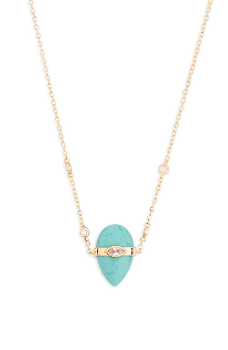 Ettika Turquoise & Cubic Zirconia Solstice Necklace, Main, color, Turquoise