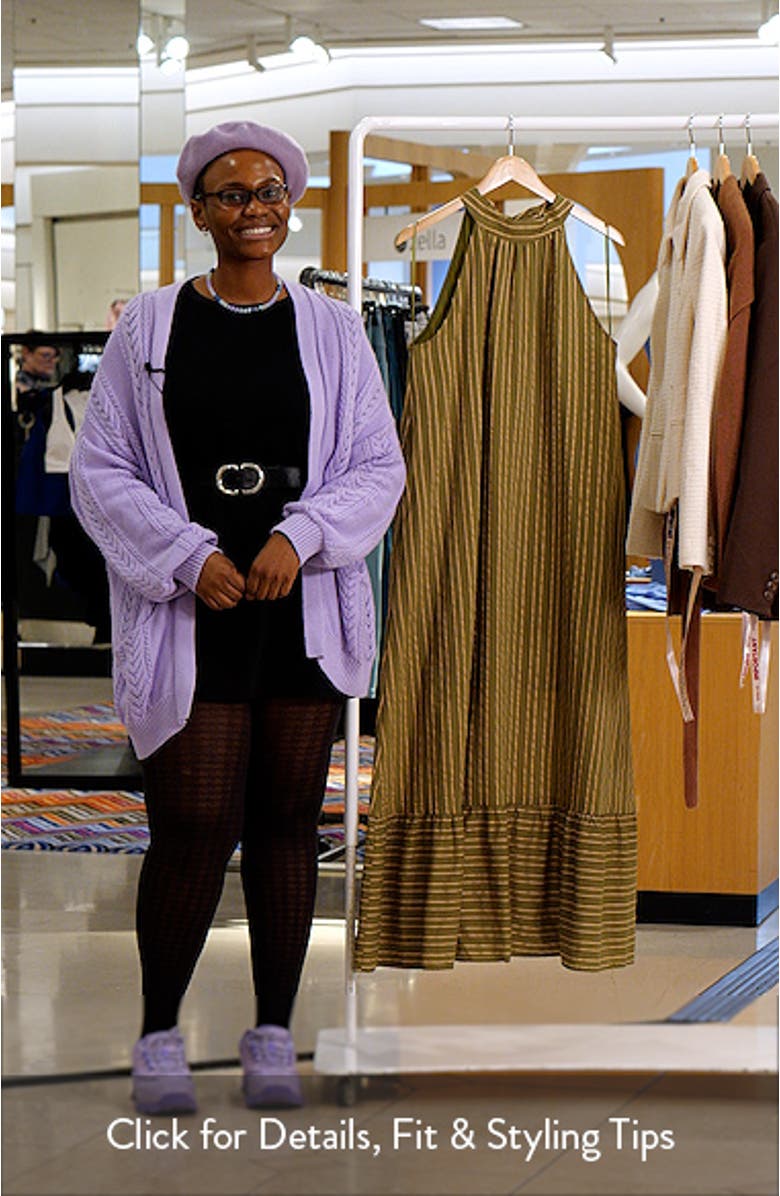 Stripe Mock Neck Maxi Sundress, sales video thumbnail