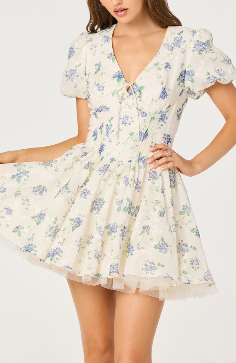 ASTR the Label Sommer Minidress, Alternate, color, Ivory Floral