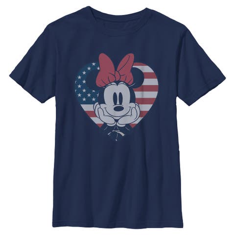 Boy's Minnie Mouse Cute Portrait Heart  Graphic T-Shirt
