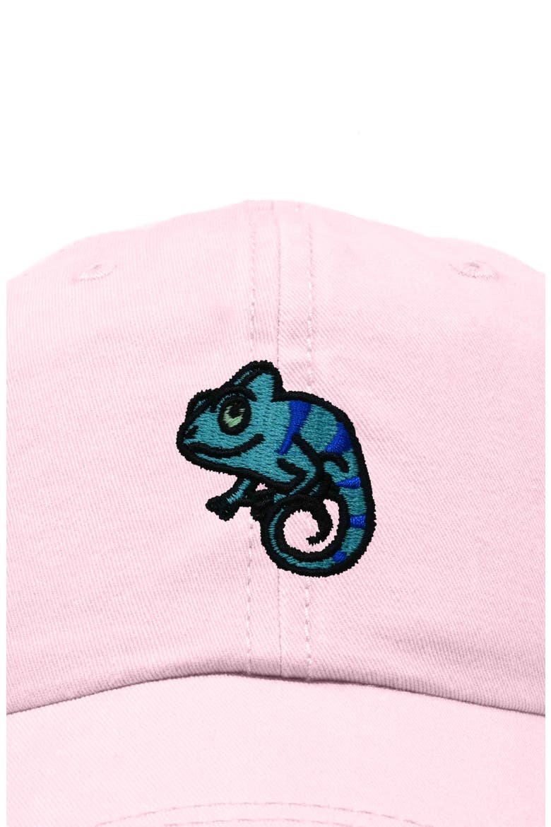 Chameleon Embroidered Dad Hat, Alternate, color, Washed Pink