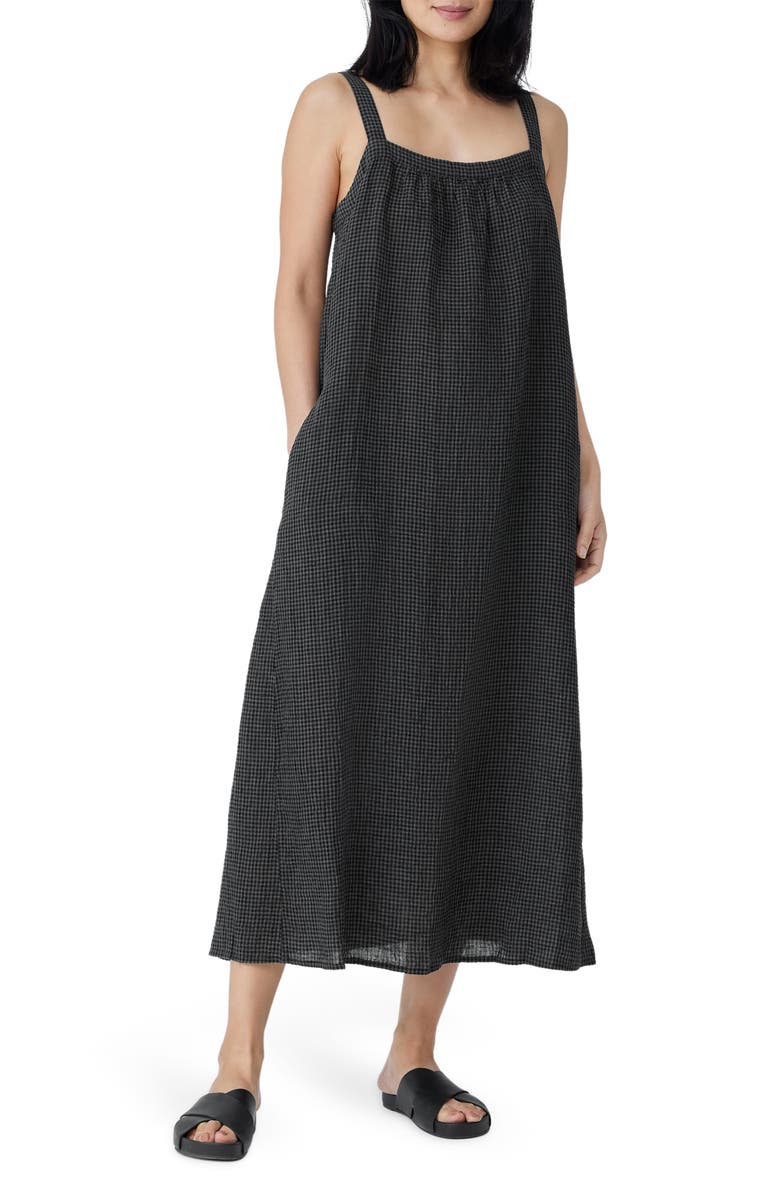 Eileen Fisher Square Neck Organic Linen Sundress, Main, color,
