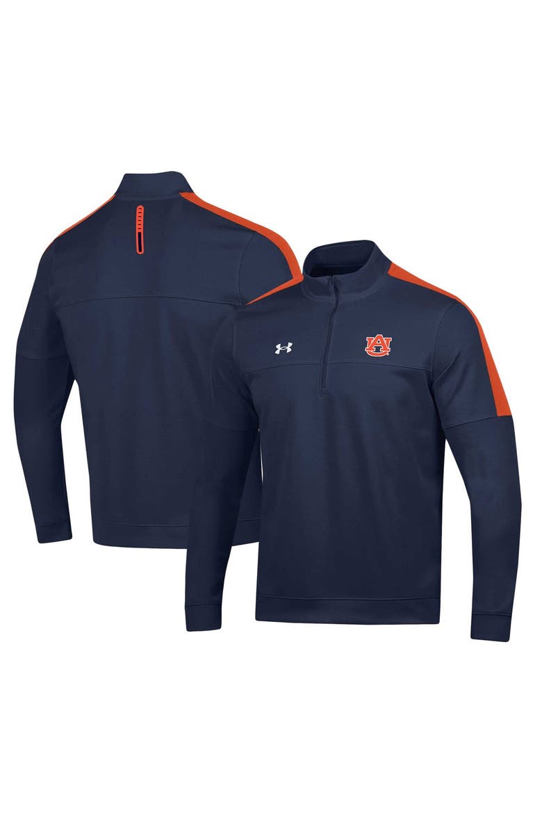 Men's Under Armour Navy Auburn Tigers Motivate Half-Zip Jacket, Main, color, Navy