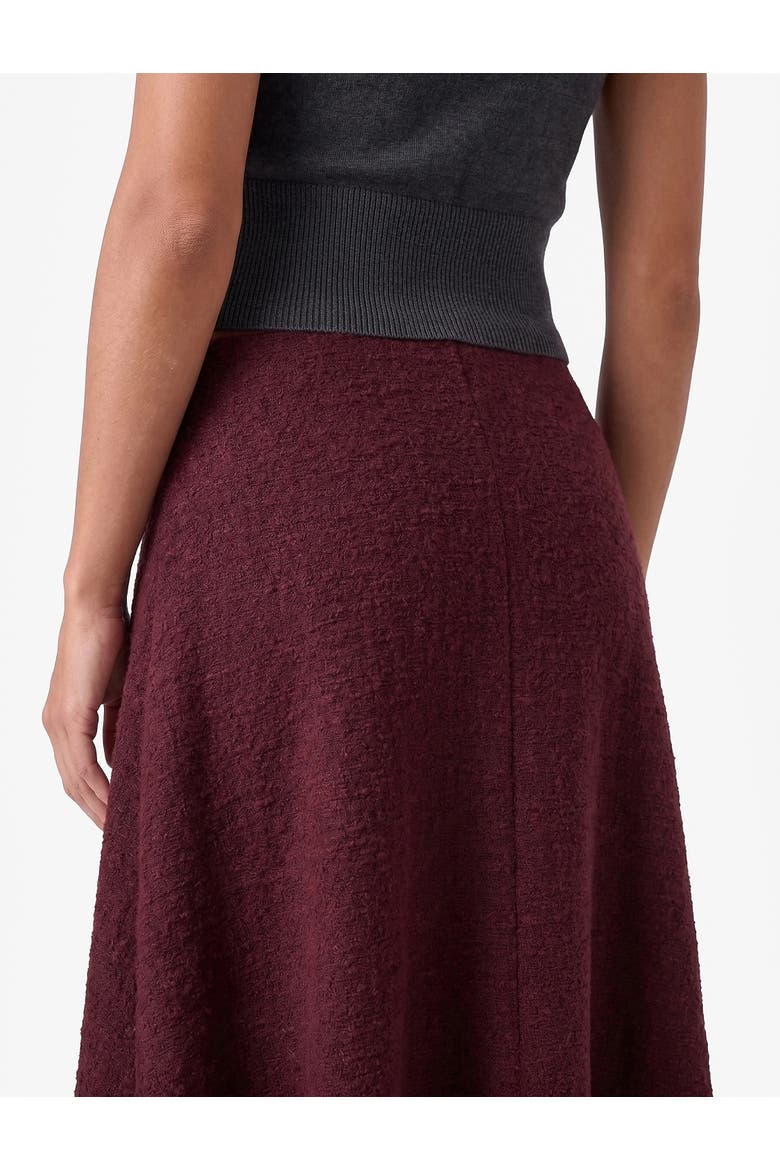 A Line Midi Skirt, Alternate, color, BORDEUX