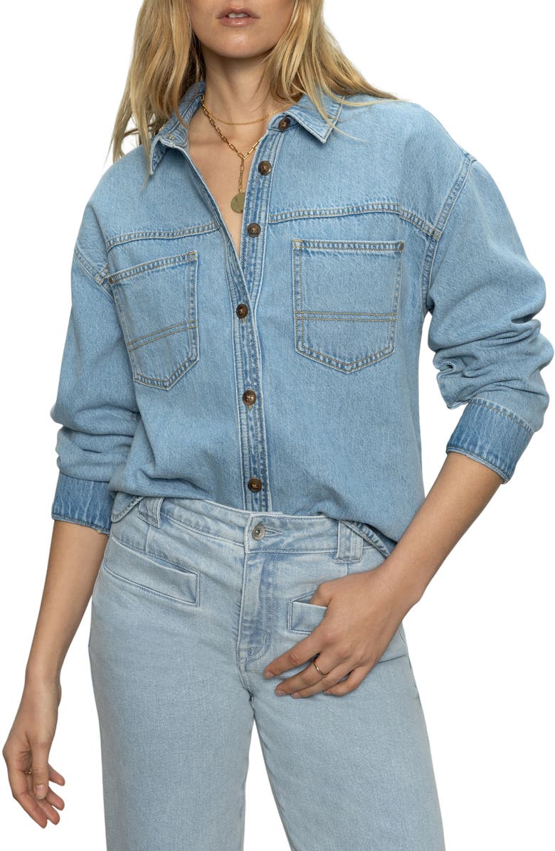 Sanctuary Ivy Denim Shirt, Alternate, color, 