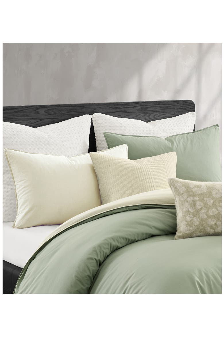 Reversible Vintage Washed Cotton Duvet & Sham Set, Alternate, color, GREEN/ KHAKI