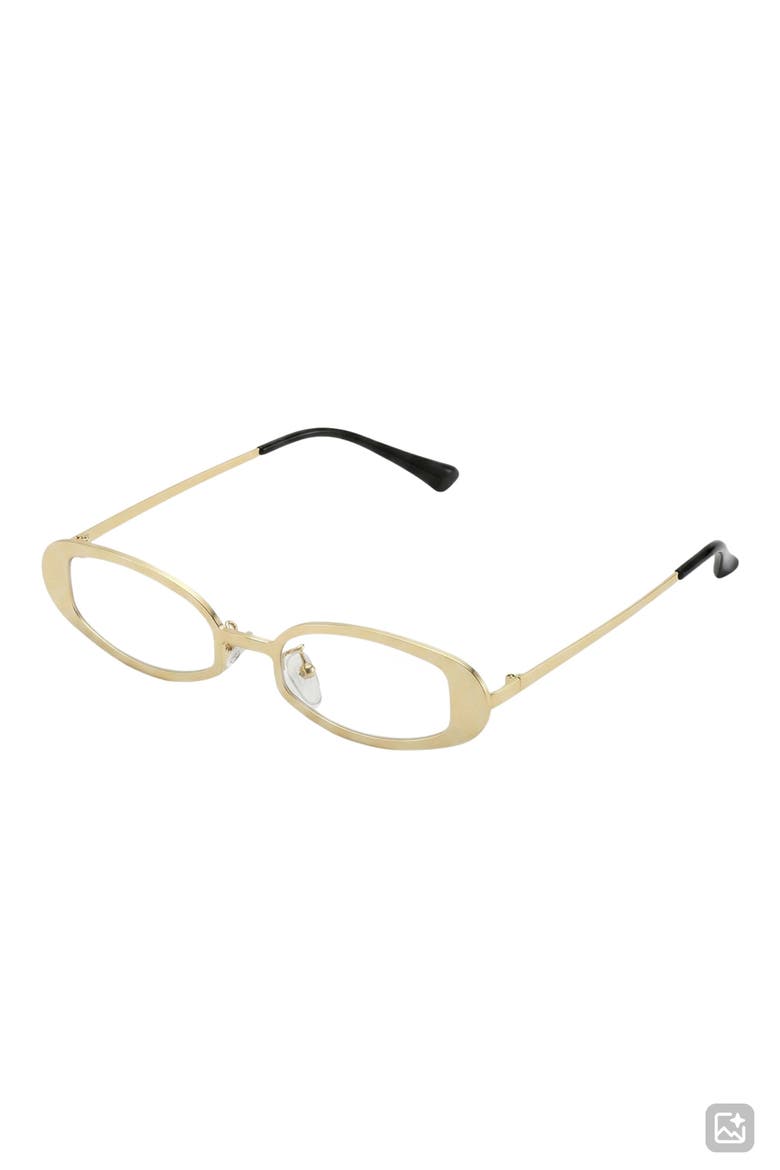 Kylie 51mm Oval Blue Light Blocking Glasses, Alternate, color, GOLD/ CLEAR