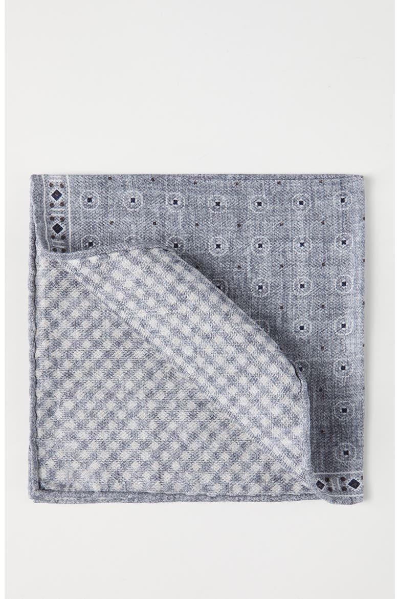 Silk pocket square, Alternate, color, Grey