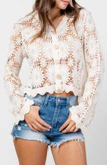 Beivy Crochet Button-Up Shirt