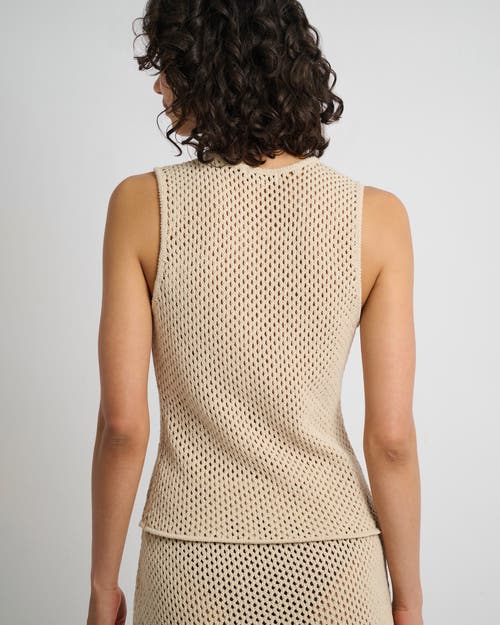Onia Crochet Knit Tie Front Tank Top In Sandshell