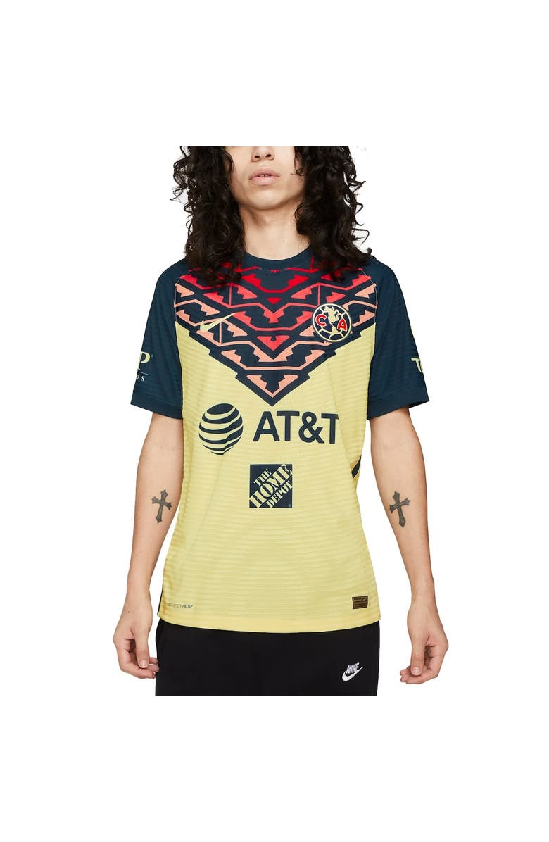 Nike Men's Nike Yellow Club America 2021/22 Home Vapor Match Authentic Jersey, Main, color, 
