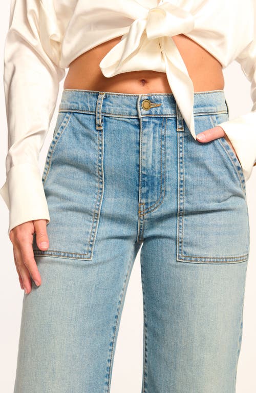 Shop Ramy Brook Clifford Crop Wide Leg Flare Jeans In Light Wash