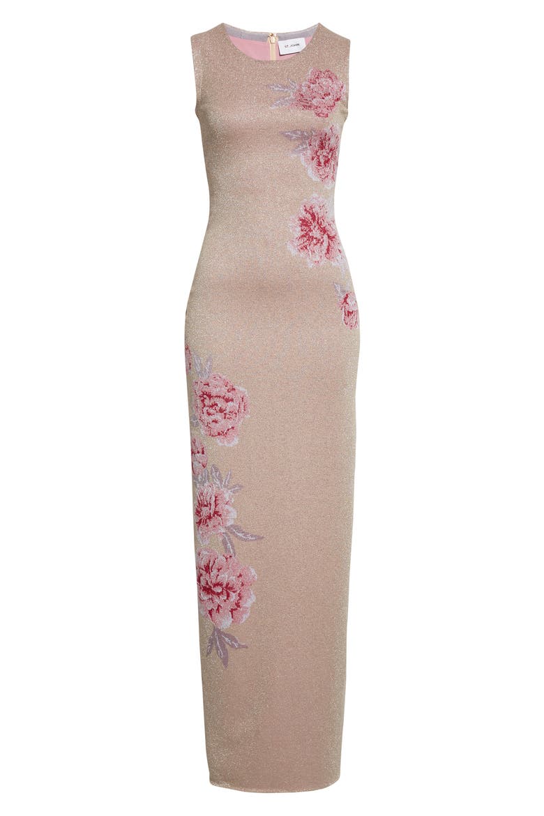 Peony Metallic Jacquard Sweater Dress, Alternate, color, PEONY METALLIC MULTI