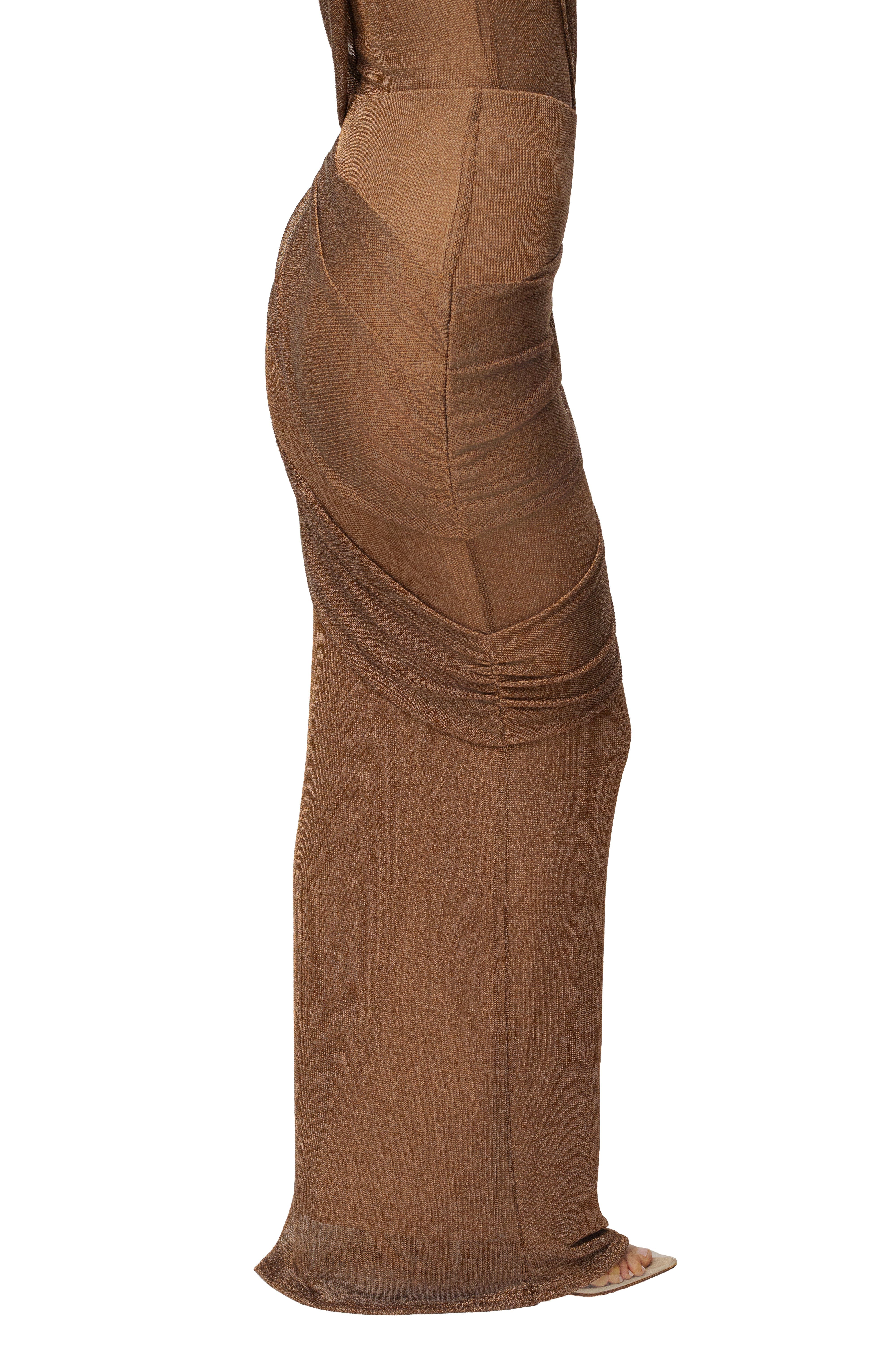 Opulent Metallic Maxi Skirt - image 2