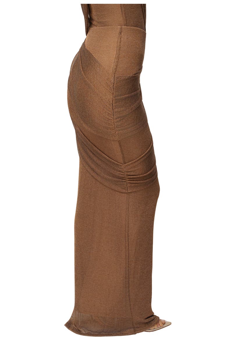 JLUXLABEL Opulent Metallic Maxi Skirt, Alternate, color, Bronze