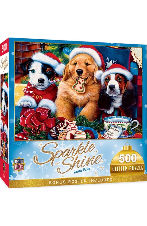 Santa Paws 500 Piece Glitter Puzzle