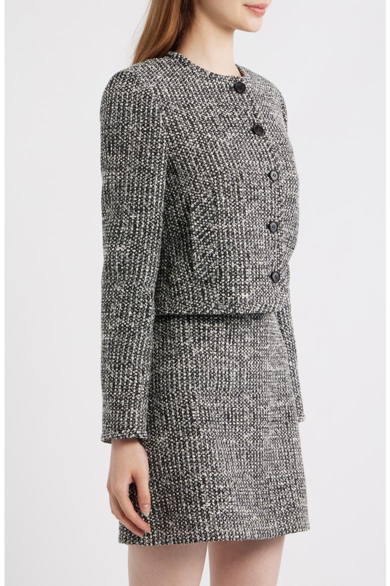 Tweed Cardigan, Alternate, color, BLACK MULTI