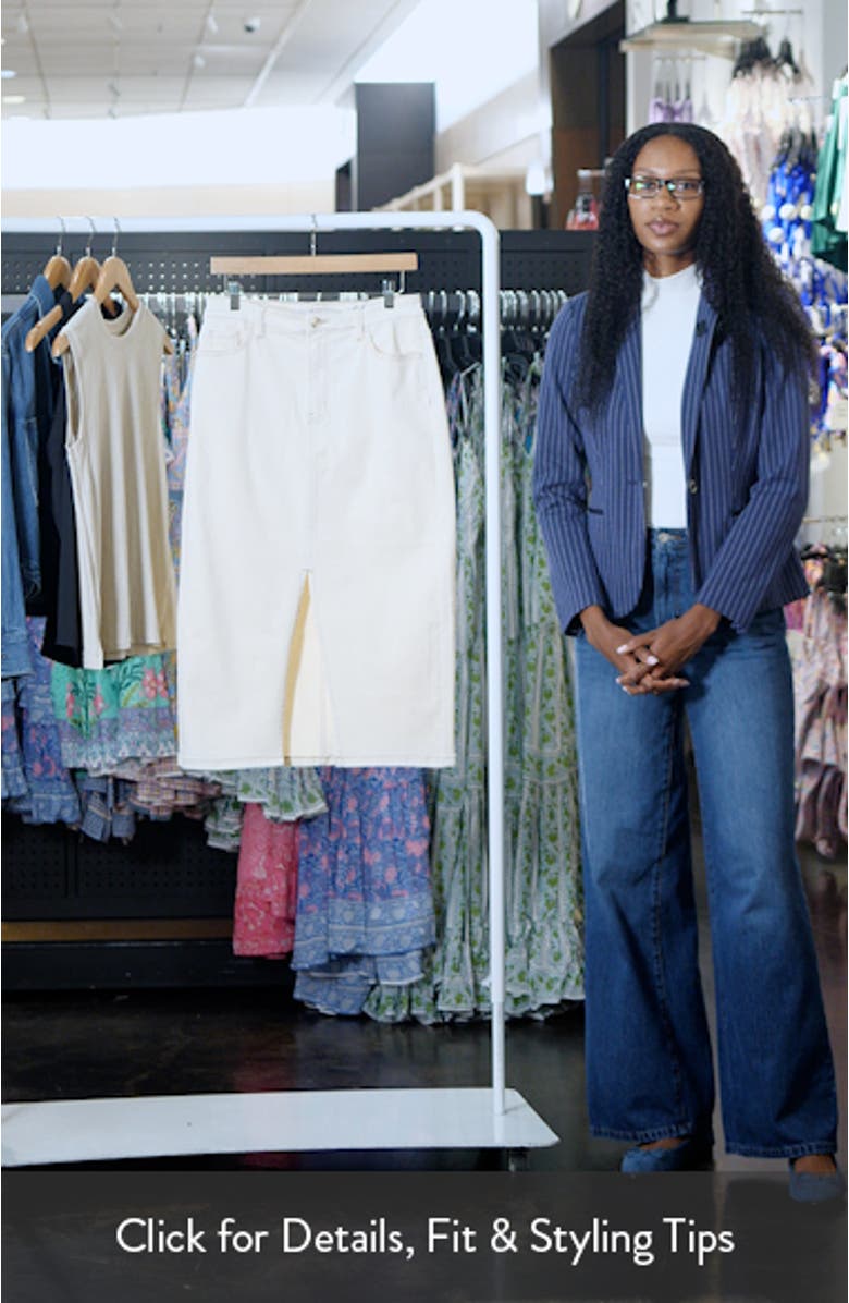 Front Slit Denim Midi Skirt, sales video thumbnail