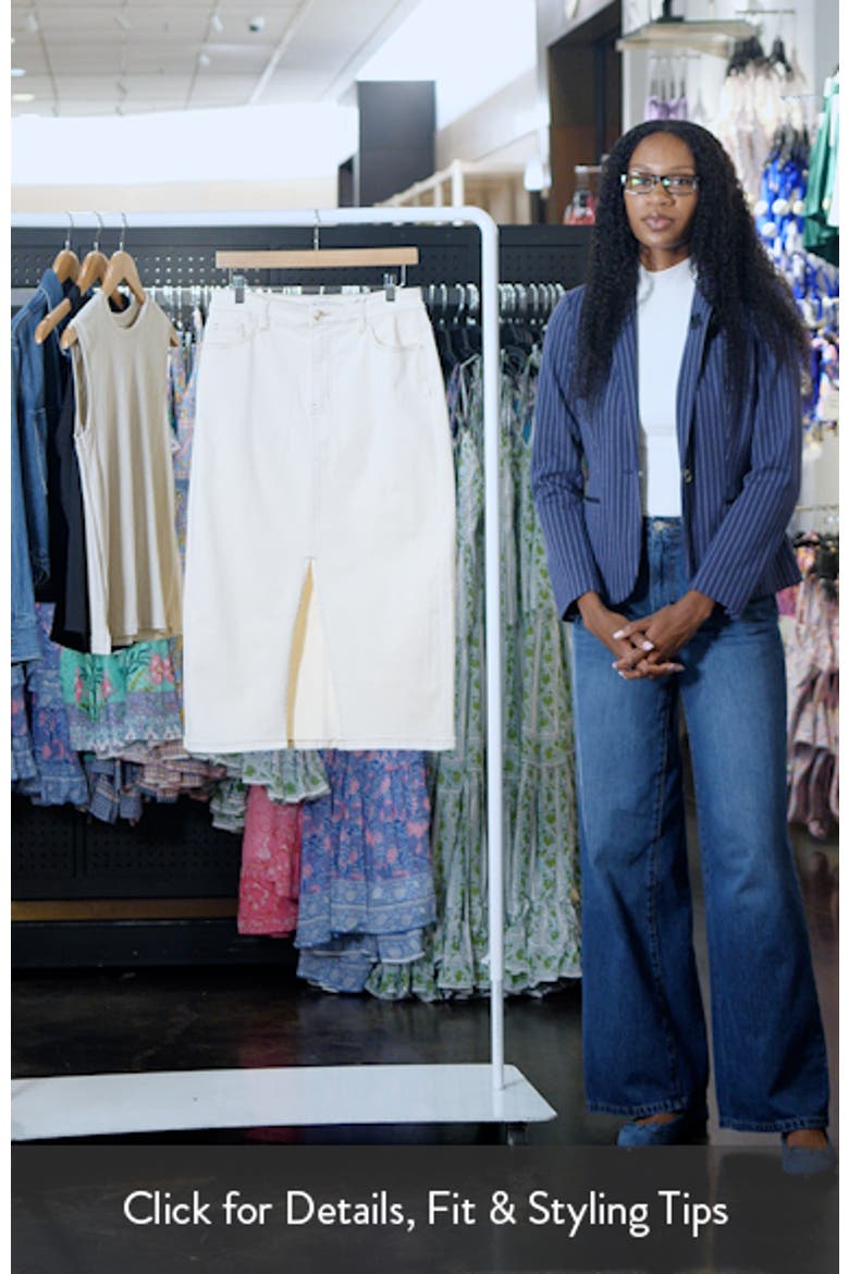 Front Slit Denim Midi Skirt video