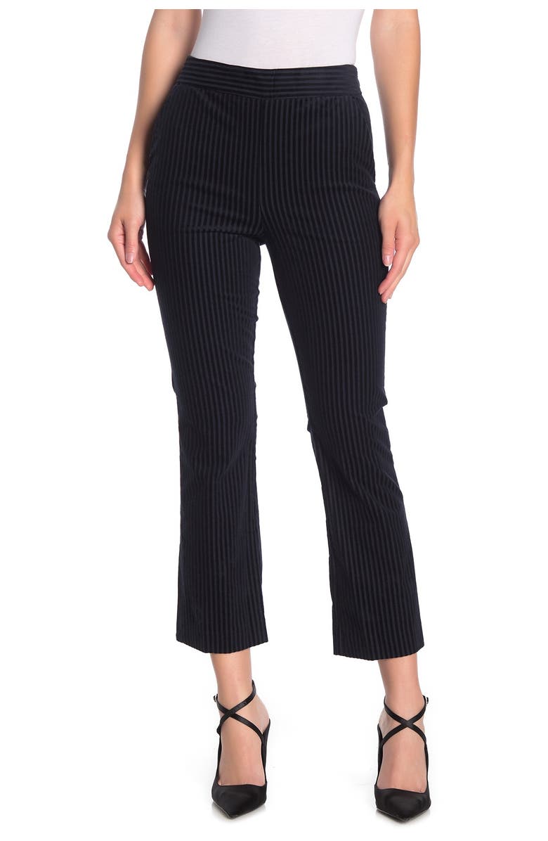 FRAME Striped Crop Flared Velvet Pants, Main, color,