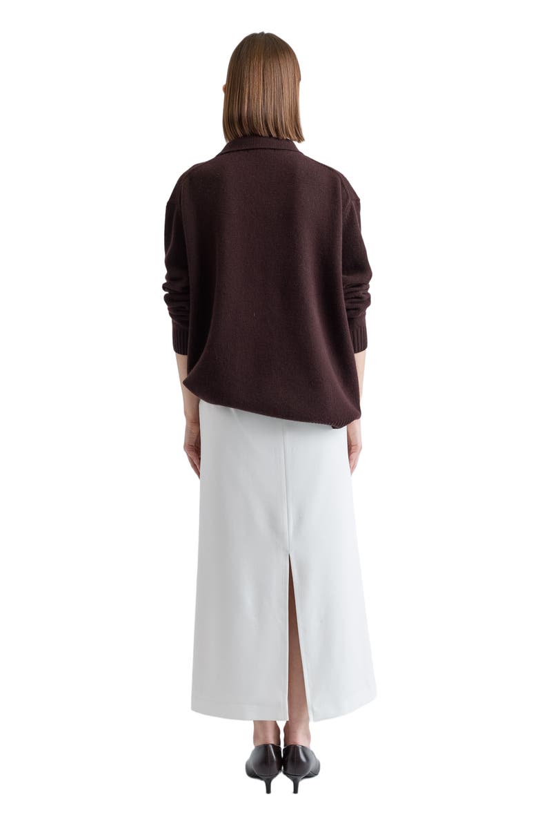 Almina Concept Polo Wool Sweater, Alternate, color, Dark Brown