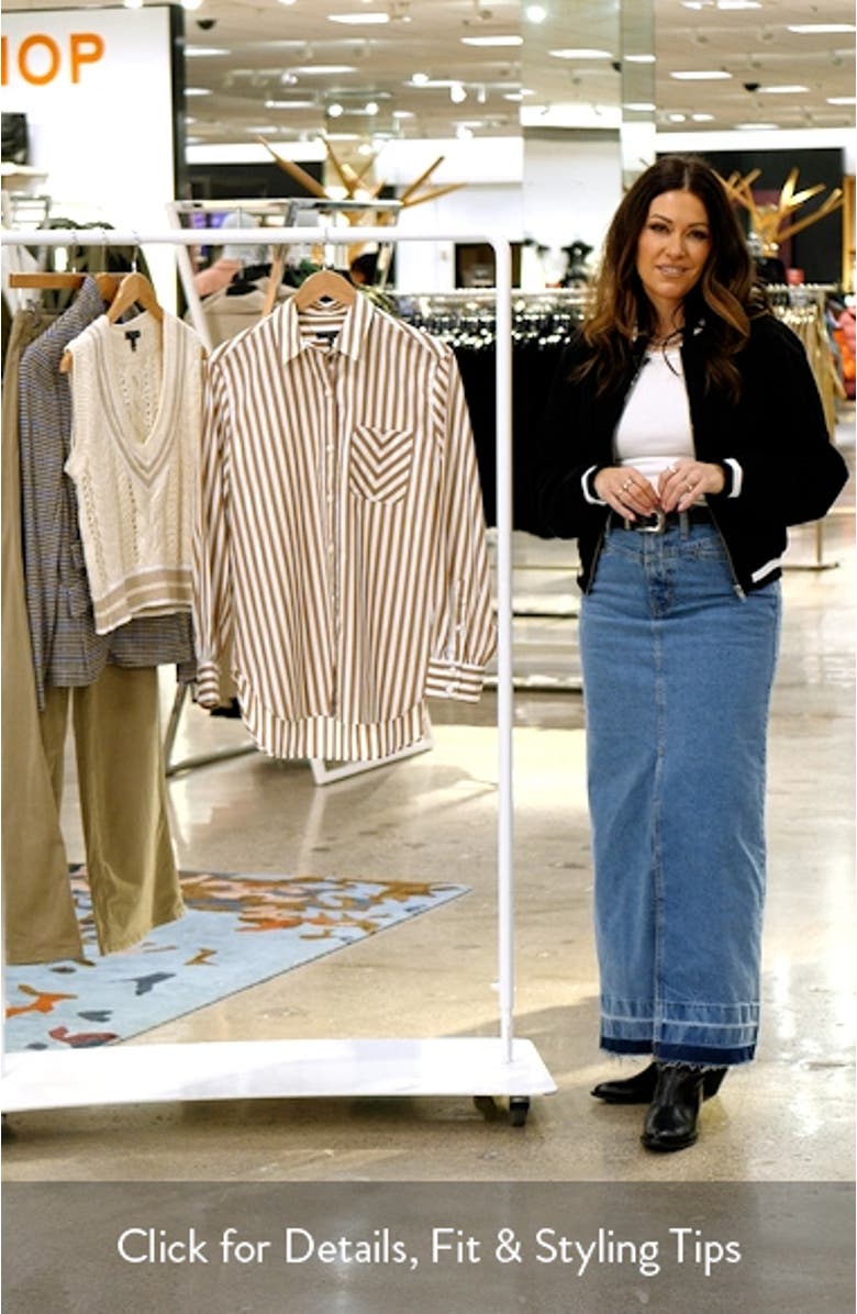 Maxine Stripe Cotton Button-Up Shirt, sales video thumbnail