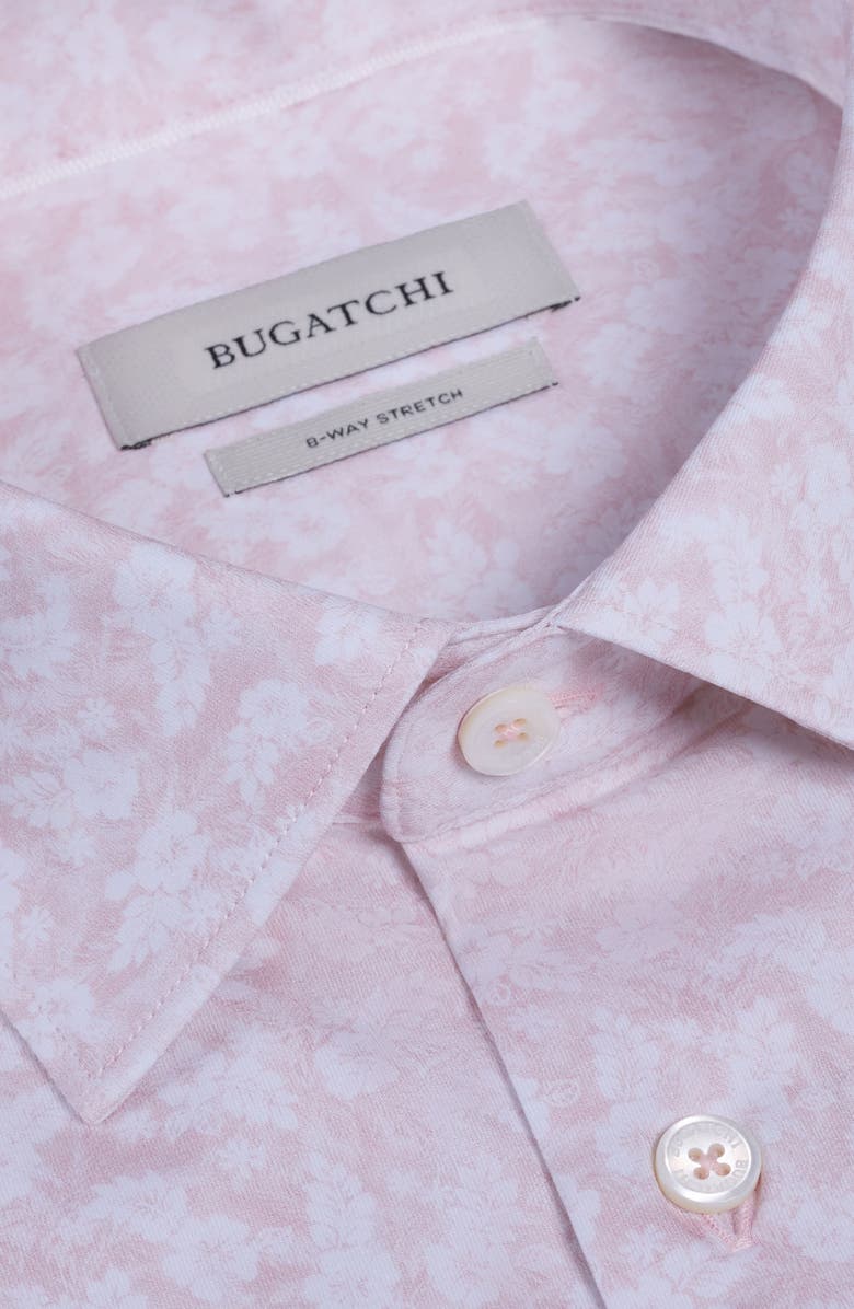 Bugatchi James OoohCotton<sup>®</sup> Floral Print Button-Up Shirt, Alternate, color, Peach