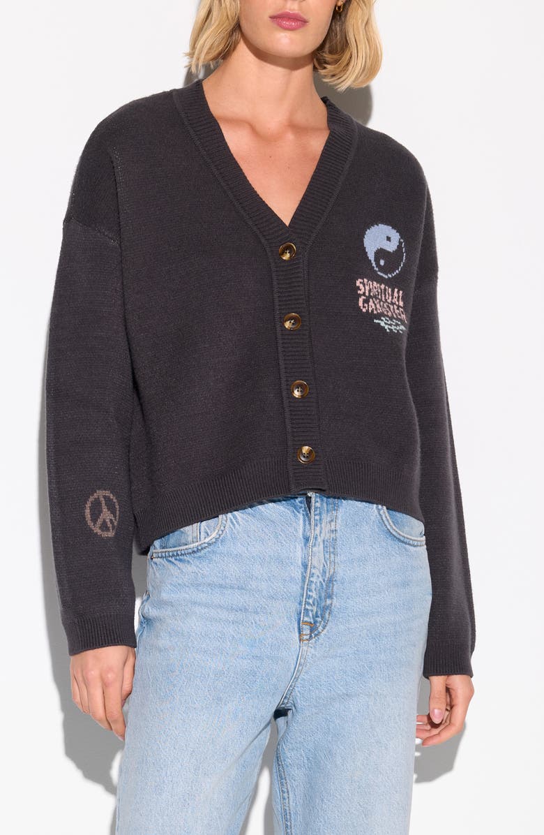 Spiritual Gangster El Tigre Delaney Cardigan, Main, color, Ash