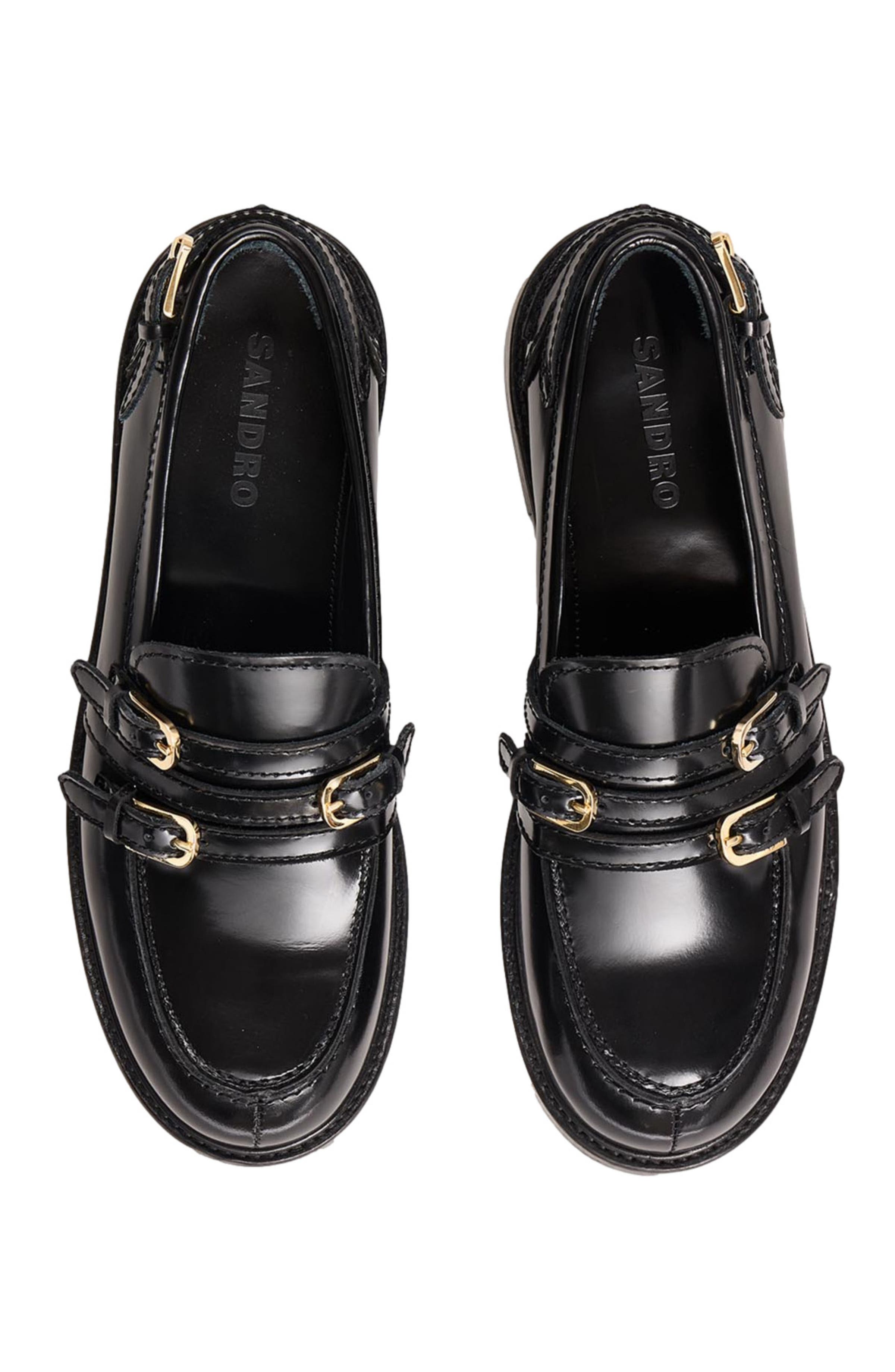 SANDRO Buckle loafers, Alternate, color, 
