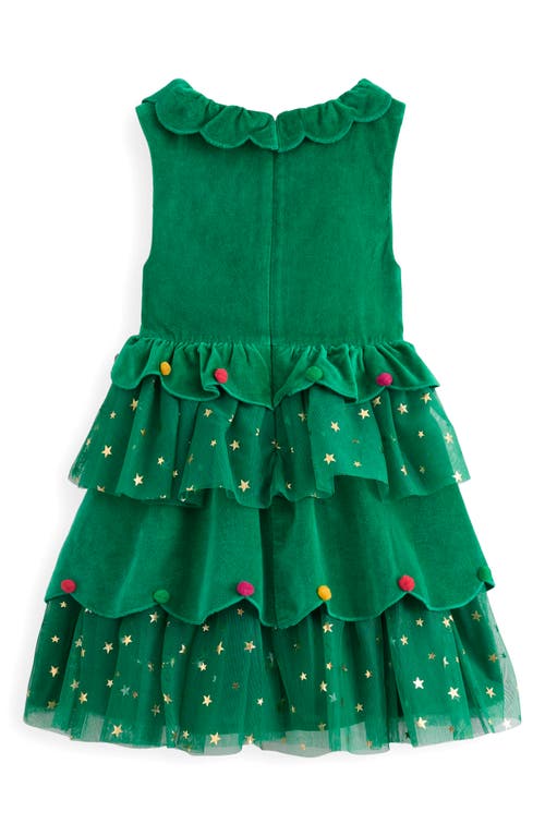 Mini Boden Kids' Christmas Tree Tiered Tulle Party Dress In Green