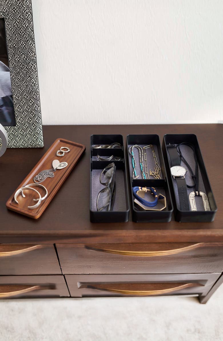 Yamazaki 3-Tier Accessory/Watch Box, Alternate, color, Black