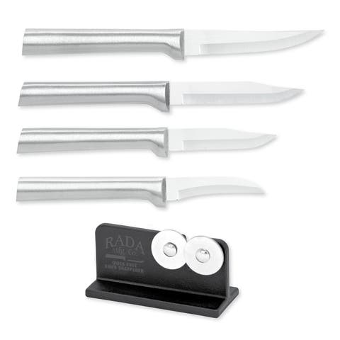 Cutlery Paring & Peeling Knife Set, 4 Knives & Quick Edge Knife Sharpener