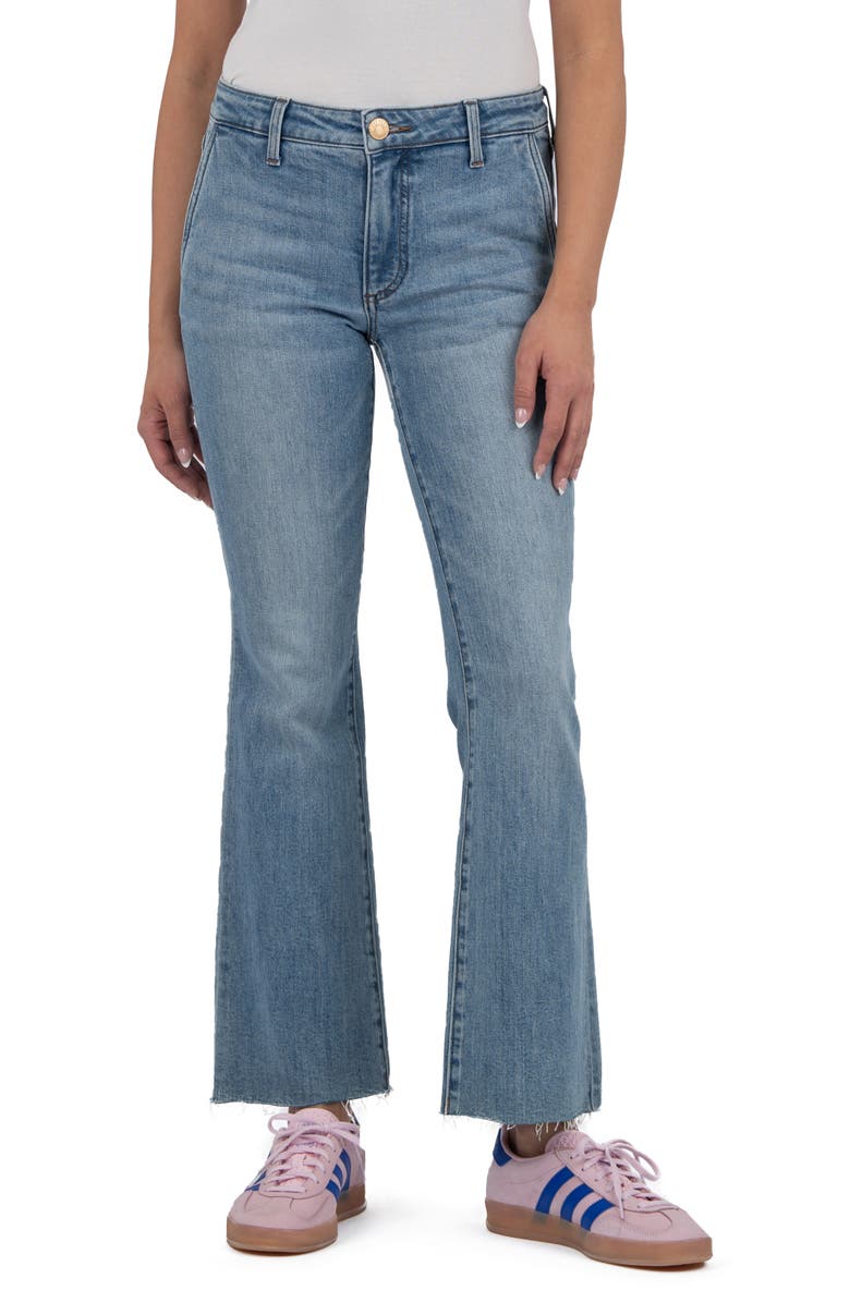 KUT from the Kloth Kelsey Mid Rise Kick Flare Jeans, Main, color, Motivation