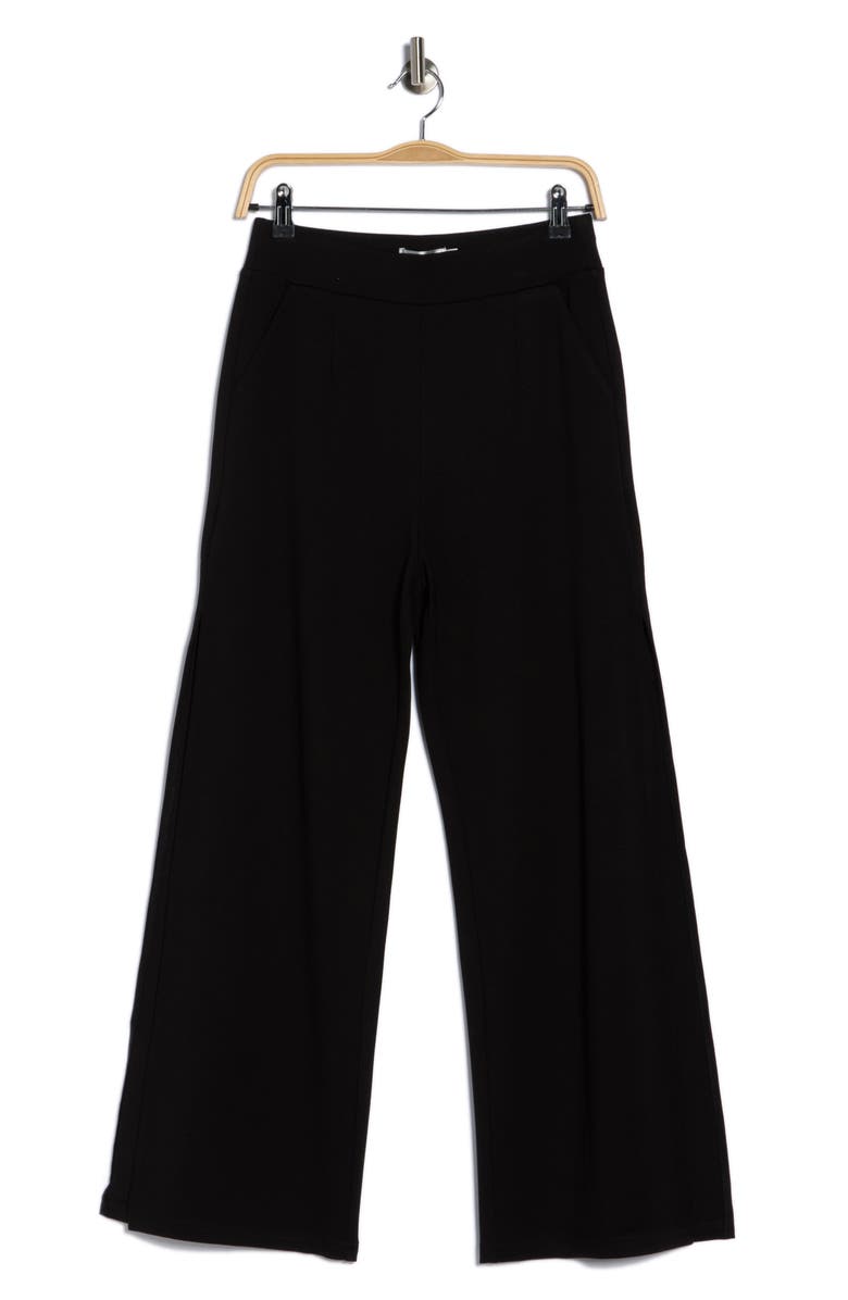 PATRIZIA LUCA Slit Wide Leg Pants, Alternate, color, Black