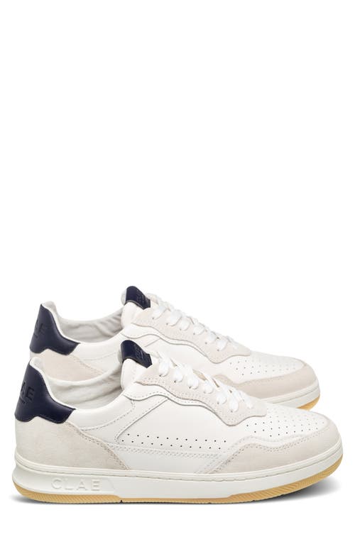 Clae Haywood Low Top Sneaker In White Navy Light Natural Gum