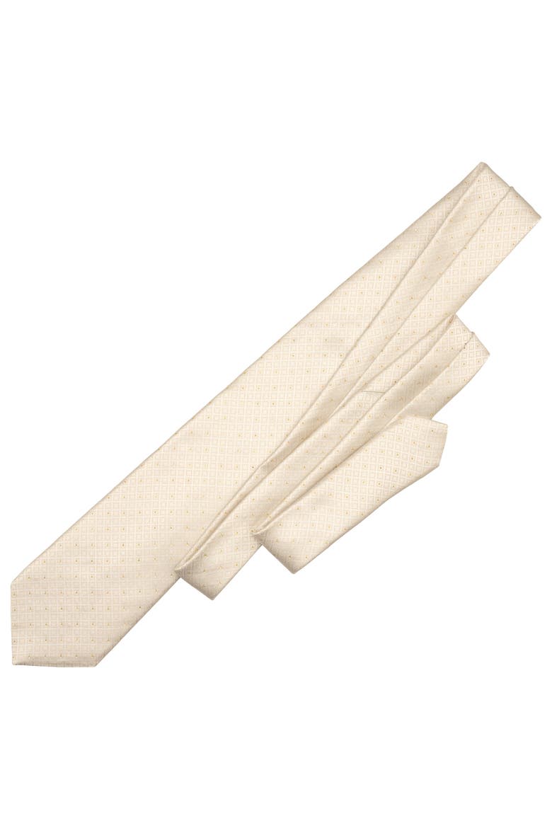 Martini - Extra Long Silk Jacquard Tie for Men, Alternate, color, White & Gold
