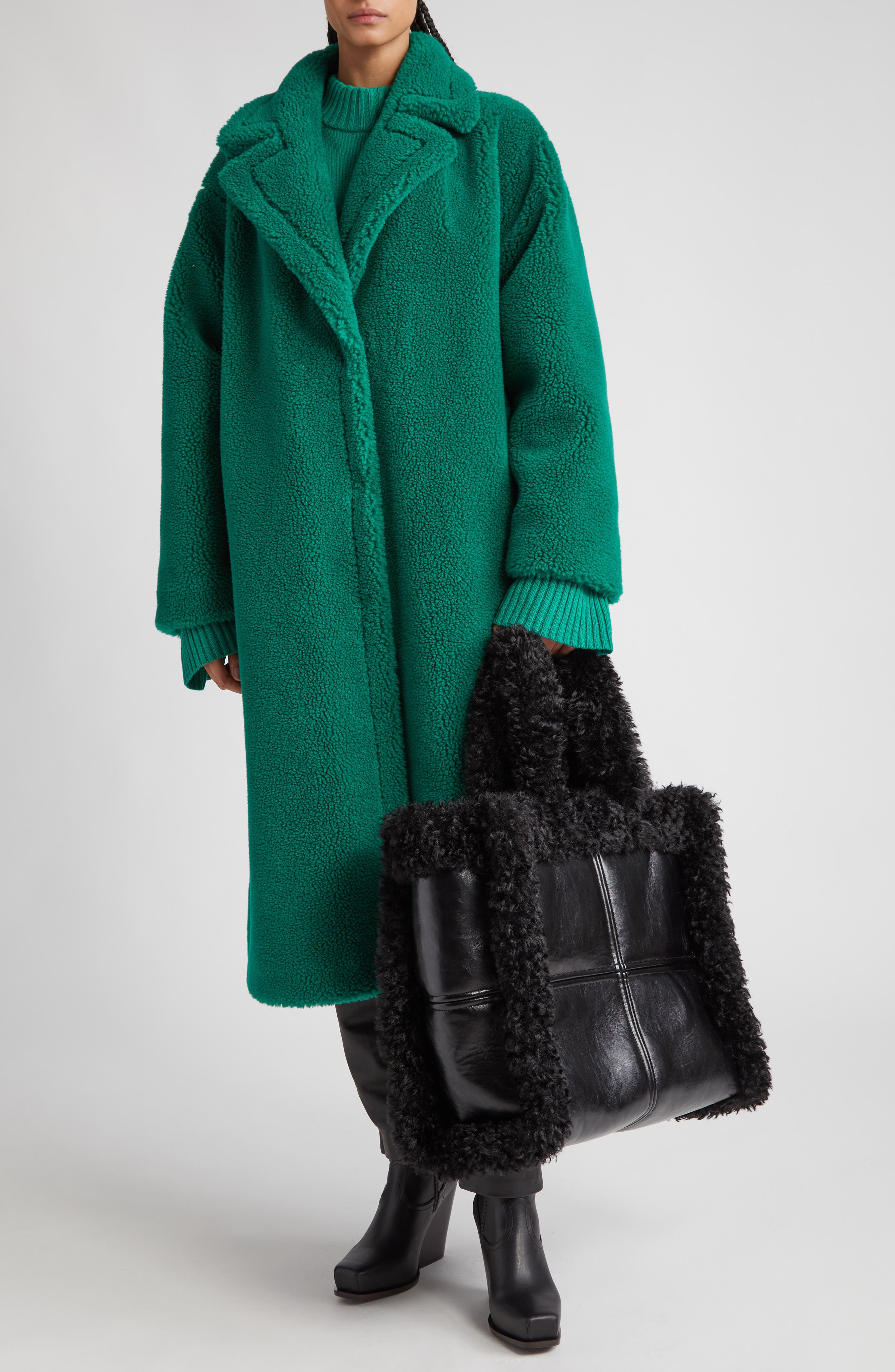 Stand Studio Lola II Faux Shearling Bag, Alternate, color, 