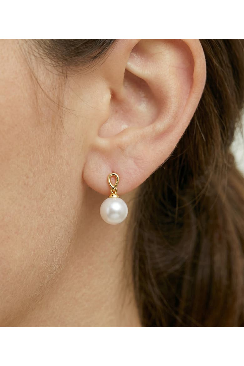 Freshwater Pearl Sherry Earrings, Alternate, color, Yellow Gold