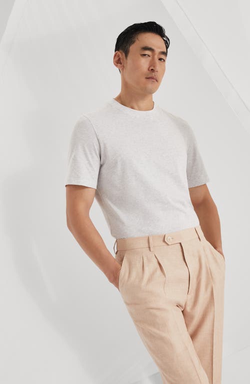 Brunello Cucinelli Crew-neck T-shirt In Pearl